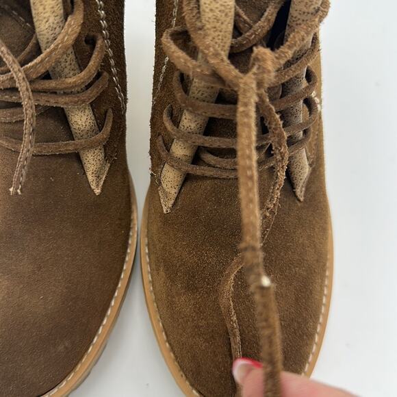 Zara Suede Chocolate Brown Wedge Heel Boots in EU 39 US 9 - Picture 9 of 10